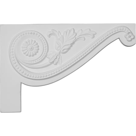 Ekena Millwork 11"W x 7"H x 5/8"D Large Pearl Stair Bracket, Right SB11X07PE-R